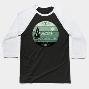 Winter Sunset Design Mint Edition Baseball T-Shirt